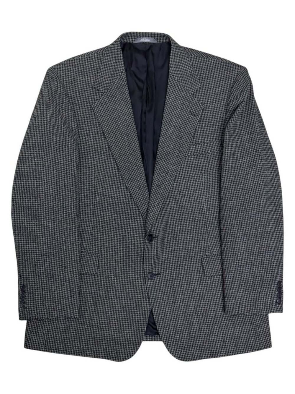 HAGGAR Blazer Sport Coat BLACK LABEL Luxury WOOL Business Check Jacket Mens 46R
